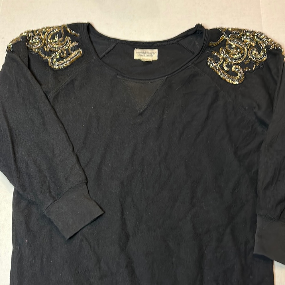 Ralph Lauren Denim & Supply Black Embellished Beaded Sweatshirt Ladies Small